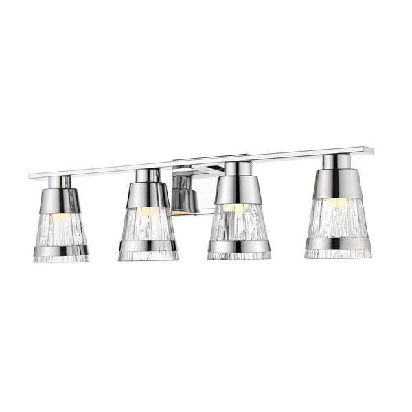 Z-Lite Ethos 4 Light Vanity, Chrome & Chisel 1923-4V-CH-LED